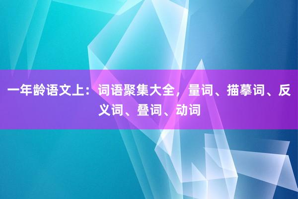 一年龄语文上：词语聚集大全，量词、描摹词、反义词、叠词、动词