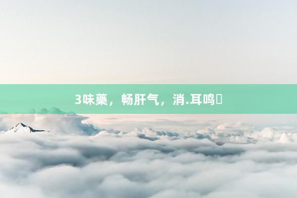 3味藥,畅肝气,消.耳鸣✔