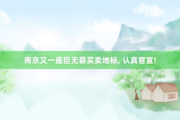南京又一座巨无霸买卖地标, 认真官宣!