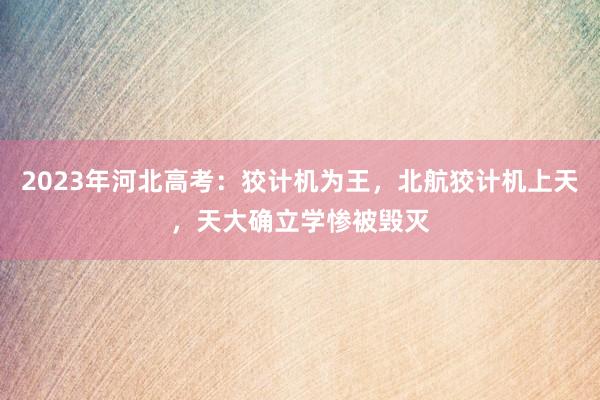 2023年河北高考：狡计机为王，北航狡计机上天，天大确立学惨被毁灭
