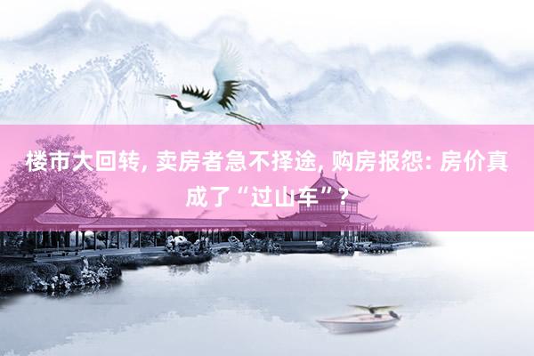 楼市大回转, 卖房者急不择途, 购房报怨: 房价真成了“过山车”?